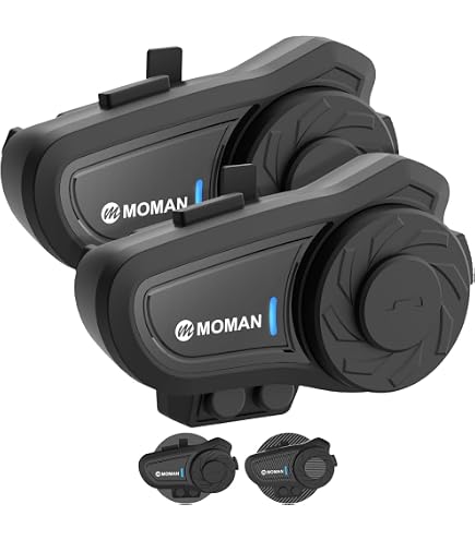 Amazon.co.jp: Moman H2 PRO バイクインカム 1000m通信 2人同時通話